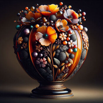 제목이 "Elegant Amber Decor…"인 디지털 아트 Alberto Capitani로, 원작, AI 생성 이미지