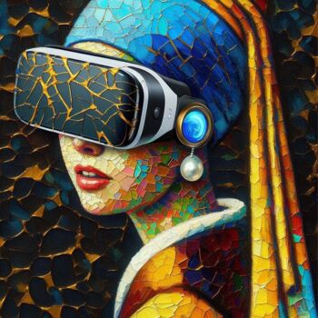 Digital Arts titled "Virtual Reality Gir…" by Davina Dugnas, Original Artwork, Digital Collage