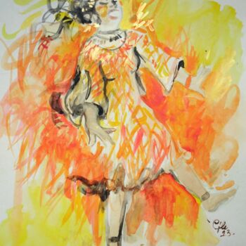 Painting titled "Transe" by Cécile Freitas, Original Artwork, Watercolor