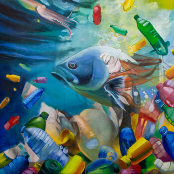 Painting titled "Ombra del progresso…" by Erika Anoardi, Original Artwork, Oil