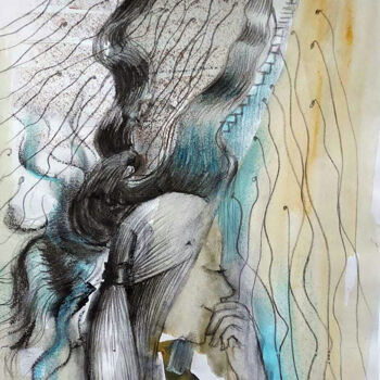 Pintura titulada "Reminisce" por Shashintha Dilhani, Obra de arte original, Bolígrafo Montado en Vidrio
