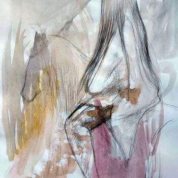 Peinture intitulée "Riding to the Woods" par Shashintha Dilhani, Œuvre d'art originale, Stylo à bille Monté sur Verre