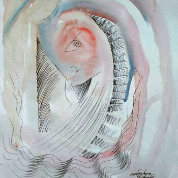Painting titled "Rage" by Shashintha Dilhani, Original Artwork, Ballpoint pen Mounted on Glass