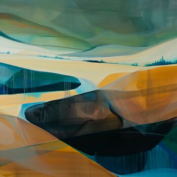 Digital Arts titled "ABSTRACT LANDSCAPE…" by Alena Shnaider, Original Artwork, Digital Painting