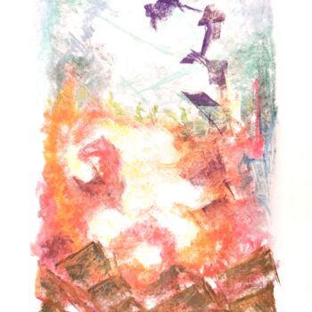 Zeichnungen mit dem Titel "A Force Inside" von Luís Bastos, Original-Kunstwerk, Pastell