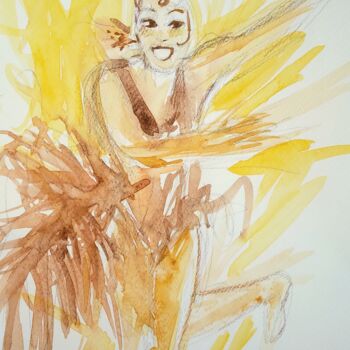Painting titled "Joséphine vie" by Cécile Freitas, Original Artwork, Watercolor