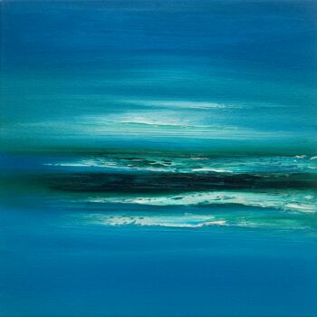 Ζωγραφική με τίτλο "While the Waves Rol…" από Julia Everett, Αυθεντικά έργα τέχνης, Λάδι Τοποθετήθηκε στο Ξύλινο φορείο σκελ…