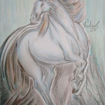 Zeichnungen mit dem Titel "Wild Horse" von Dpaulinos, Original-Kunstwerk, Pastell