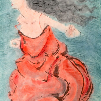 Malerei mit dem Titel "Earth dance" von Marcel Garbi, Original-Kunstwerk, Aquarell