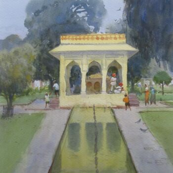 Peinture intitulée "Kanak Bagh, Jaipur 2" par Bhargavkumar Kulkarni, Œuvre d'art originale, Aquarelle