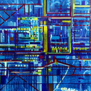 Ζωγραφική με τίτλο "Energy architecture…" από Carlos Paredes Colin, Αυθεντικά έργα τέχνης, Ακρυλικό