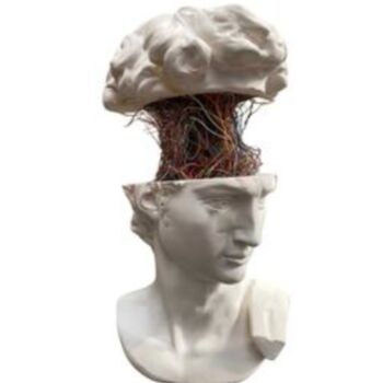 Scultura intitolato "Colourful Brain by…" da Dervis Yusuf Akdemir, Opera d'arte originale, Resina