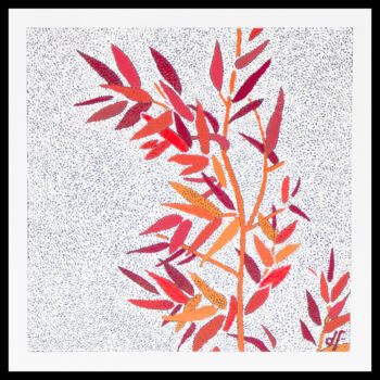 Painting titled "Automne" by Delphine Frechet, Original Artwork, Acrylic