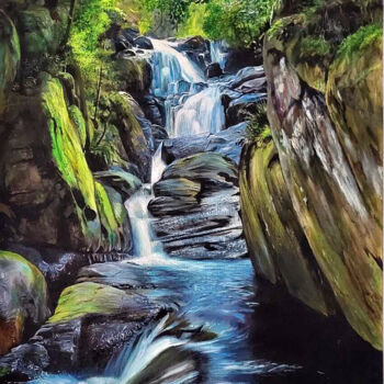 Painting titled "Life Giving Water" by Shashintha Dilhani, Original Artwork, Acrylic