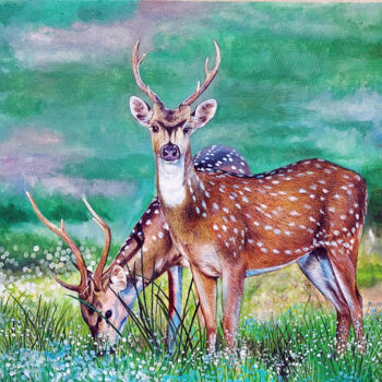 Peinture intitulée "Spotted" par Shashintha Dilhani, Œuvre d'art originale, Acrylique