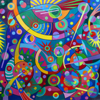 Peinture intitulée "ASTRAL DANCE" par Stephen Conroy, Œuvre d'art originale, Acrylique Monté sur Châssis en bois