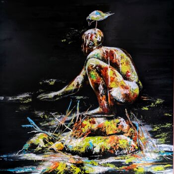 Painting titled "FLÜSTERTÖNE" by Ute Kleist, Original Artwork, Acrylic