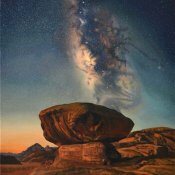 「Wadi Rum desert」というタイトルの絵画 Anna Mamonkinaによって, オリジナルのアートワーク, オイル