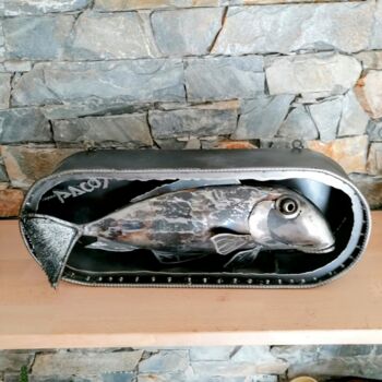 Sculptuur getiteld "Sardine" door Pacom, Origineel Kunstwerk, Metalen