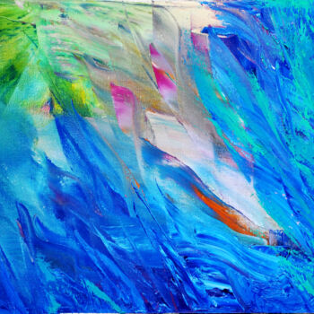 Malerei mit dem Titel "Soft Blue" von Hangyu Li, Original-Kunstwerk, Öl