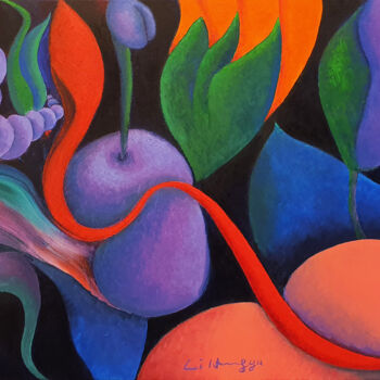 Malerei mit dem Titel "History of Life - F…" von Hangyu Li, Original-Kunstwerk, Öl