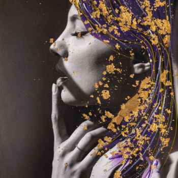 Photography titled "Golden Flakes from…" by Martin Wieland, Original Artwork, Acrylic