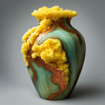 Digital Arts με τίτλο "Vase with Yellow Cr…" από Alberto Capitani, Αυθεντικά έργα τέχνης, Εικόνα που δημιουργήθηκε με AI