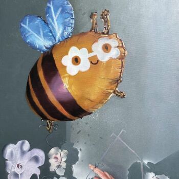 Painting titled "No money no honey" by Margarita Ado, Original Artwork, Oil Mounted on Wood Stretcher frame
