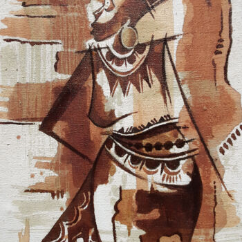 「African wear art」というタイトルの絵画 Alex Mensahによって, オリジナルのアートワーク, 顔料