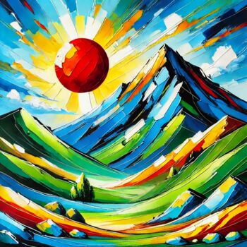 数字艺术 标题为“Vibrant Peaks” 由Olga Karkoda, 原创艺术品, AI生成的图像