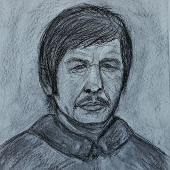 Drawing titled "Charles Bronson" by Giancarlo Di Battista, Original Artwork, Charcoal