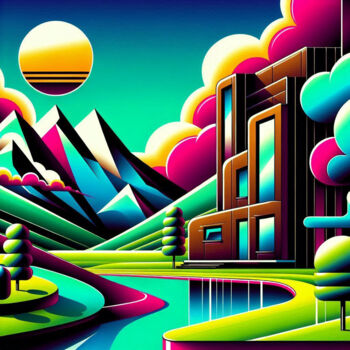 Digital Arts με τίτλο "Futuristic Solitude…" από Alberto Capitani, Αυθεντικά έργα τέχνης, Εικόνα που δημιουργήθηκε με AI