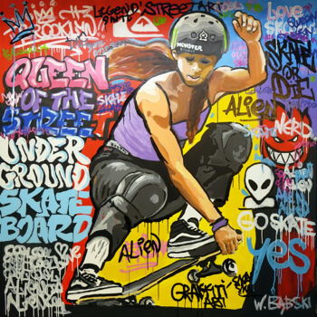 Ζωγραφική με τίτλο "Queen of the Street" από Wojciech Bąbski, Αυθεντικά έργα τέχνης, Ακρυλικό