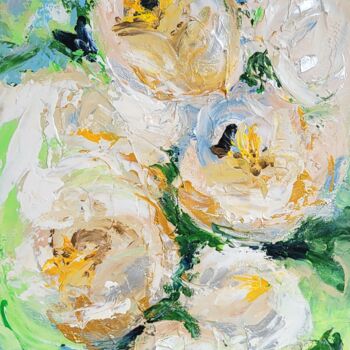 Painting titled "Joyful roses" by Sylvia Eder, Original Artwork, Acrylic