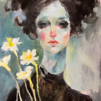 Malerei mit dem Titel "Margarita" von Isolde Pavlovskaya, Original-Kunstwerk, Öl Auf Keilrahmen aus Holz montiert