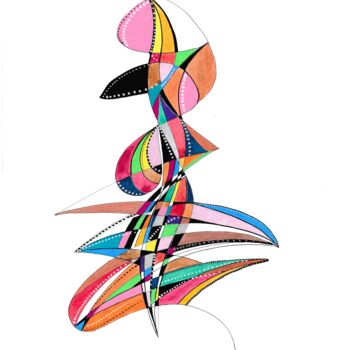 Painting titled "Tourbillon" by Arnaud Dromigny, Original Artwork, Acrylic
