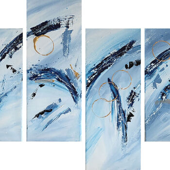 Painting titled "Le vol des âmes - t…" by Âme Sauvage, Original Artwork, Acrylic Mounted on Wood Stretcher frame