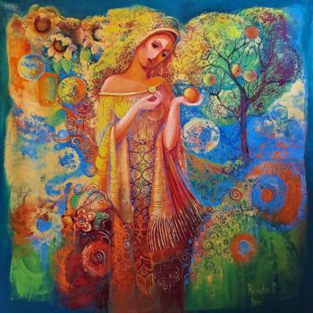 Pintura intitulada "Eos - Goddess of th…" por Reneta Isin, Obras de arte originais, Óleo Montado em Armação em madeira
