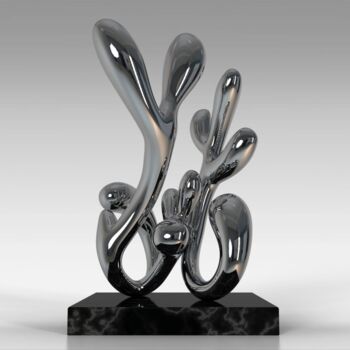 Sculpture titled "Evolving Waves#1(Sm…" by Daniel Kei Wo, Original Artwork, Stainless Steel