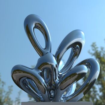 Sculpture intitulée "Blossom#2(Small edi…" par Daniel Kei Wo, Œuvre d'art originale, Acier inoxydable