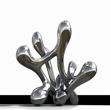 Scultura intitolato "Harmony in Flux#1(M…" da Daniel Kei Wo, Opera d'arte originale, Acciaio inossidabile