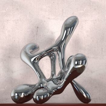 Sculpture titled "Harmony in Flux#1(S…" by Daniel Kei Wo, Original Artwork, Stainless Steel
