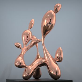 Scultura intitolato "Evolving Waves#2（Sm…" da Daniel Kei Wo, Opera d'arte originale, Acciaio inossidabile
