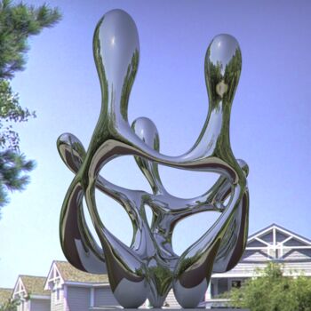 Sculpture intitulée "Harmony in Flux#2(L…" par Daniel Kei Wo, Œuvre d'art originale, Acier inoxydable