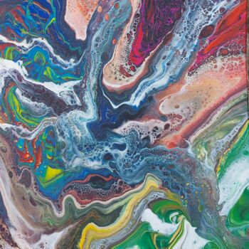 Schilderij getiteld "Zen" door Mado, Origineel Kunstwerk, Acryl Gemonteerd op Frame voor houten brancard
