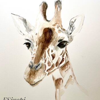 Painting titled "Dans l’œil d’une Gi…" by Françoise Spineux, Original Artwork, Watercolor