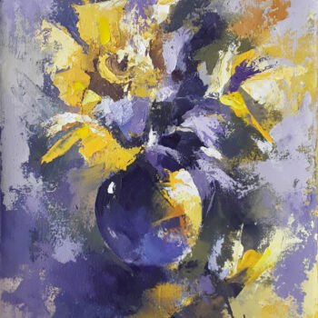 「Yellow and Violet f…」というタイトルの絵画 Alex Mensahによって, オリジナルのアートワーク, アクリル