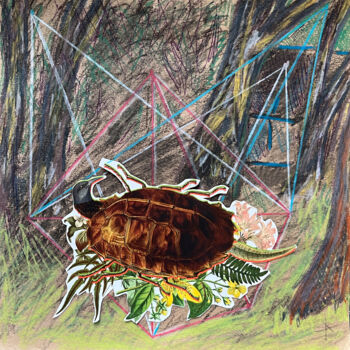 Collages intitulée "35s4 / Back to the…" par Leni Smoragdova, Œuvre d'art originale, Pastel