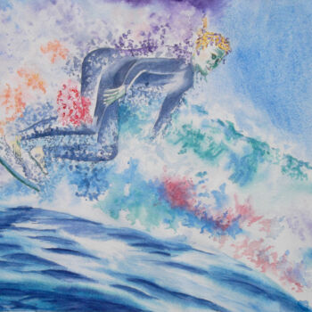 Ζωγραφική με τίτλο "AQUARELLE originale…" από Isabelle Redonnet, Αυθεντικά έργα τέχνης, Ακουαρέλα