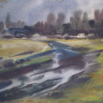 Schilderij getiteld "Весна" door Valerij Gren Ko, Origineel Kunstwerk, Aquarel Gemonteerd op Karton